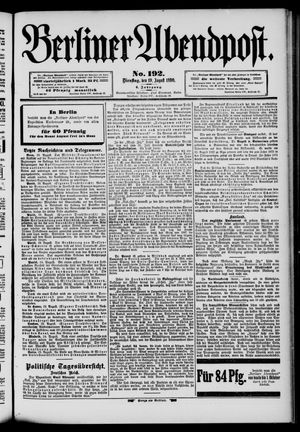 Berliner Abendpost vom 19.08.1890
