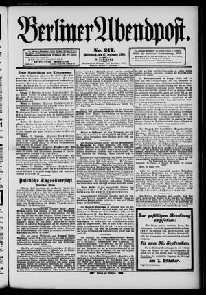 Berliner Abendpost on Sep 17, 1890