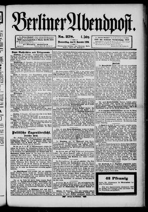 Berliner Abendpost vom 27.11.1890