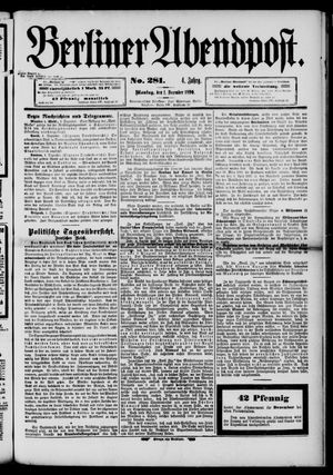 Berliner Abendpost vom 01.12.1890