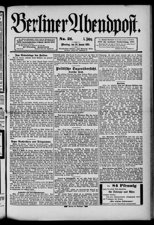 Berliner Abendpost on Jan 26, 1891