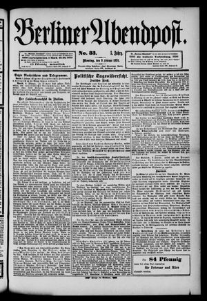Berliner Abendpost vom 09.02.1891
