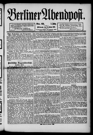 Berliner Abendpost on Feb 18, 1891