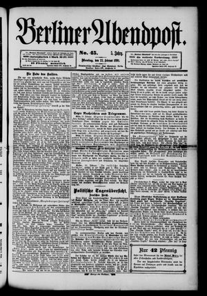 Berliner Abendpost vom 23.02.1891