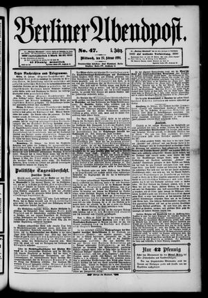 Berliner Abendpost vom 25.02.1891