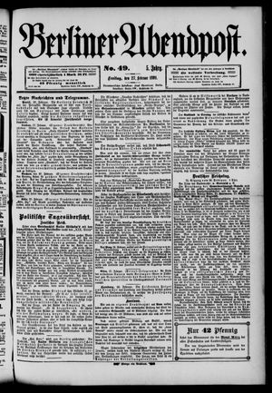 Berliner Abendpost on Feb 27, 1891
