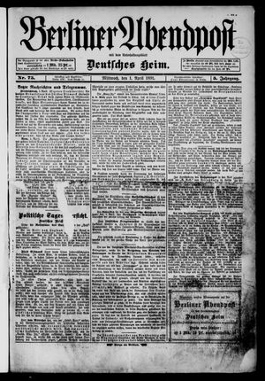 Berliner Abendpost vom 01.04.1891