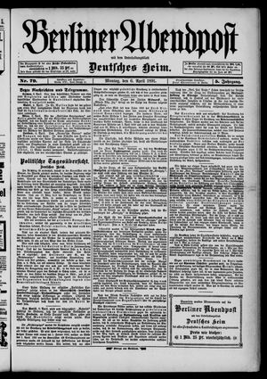 Berliner Abendpost on Apr 6, 1891