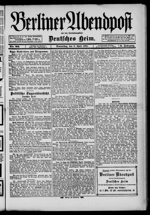 Berliner Abendpost vom 09.04.1891