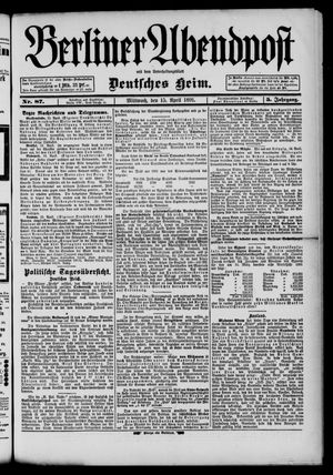 Berliner Abendpost vom 15.04.1891