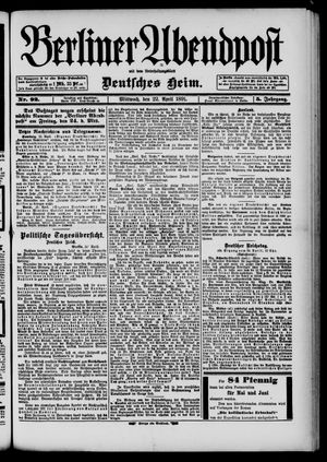 Berliner Abendpost on Apr 22, 1891