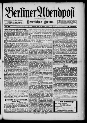 Berliner Abendpost on Apr 24, 1891