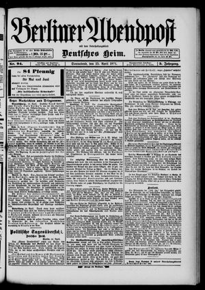 Berliner Abendpost on Apr 25, 1891