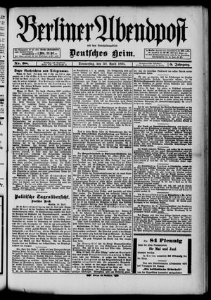 Berliner Abendpost vom 30.04.1891