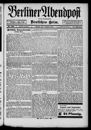 Berliner Abendpost vom 07.08.1891