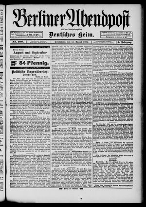 Berliner Abendpost vom 15.08.1891
