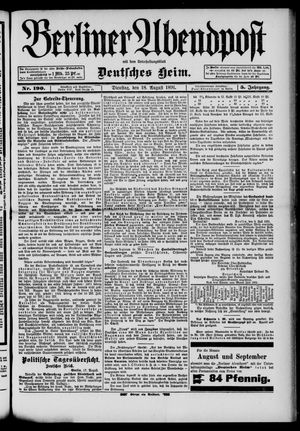 Berliner Abendpost vom 18.08.1891