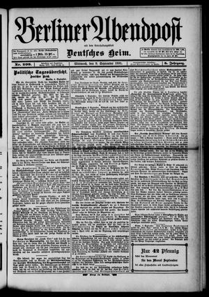 Berliner Abendpost vom 09.09.1891