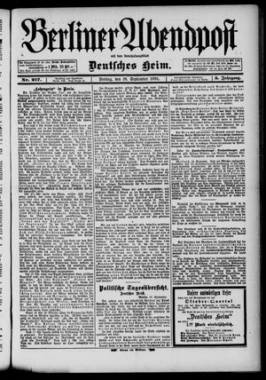 Berliner Abendpost vom 18.09.1891