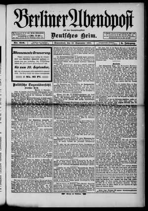 Berliner Abendpost vom 19.09.1891