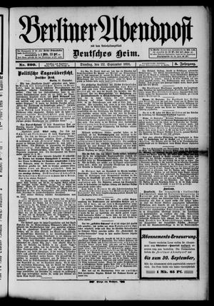 Berliner Abendpost vom 22.09.1891