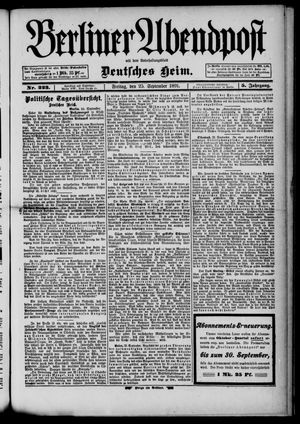 Berliner Abendpost vom 25.09.1891