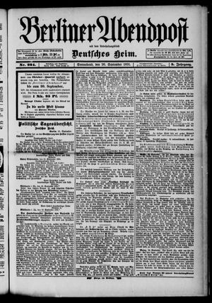 Berliner Abendpost vom 26.09.1891