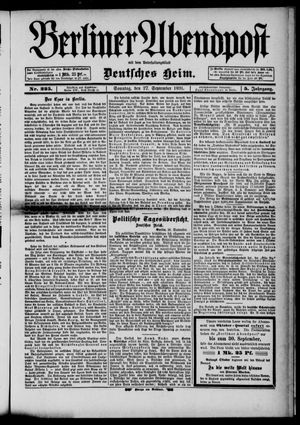 Berliner Abendpost vom 27.09.1891