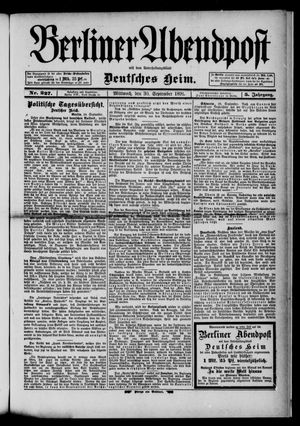 Berliner Abendpost vom 30.09.1891