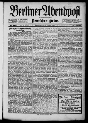 Berliner Abendpost vom 01.10.1891