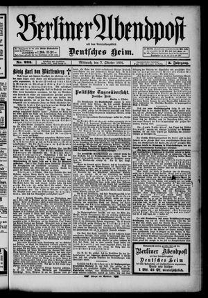 Berliner Abendpost vom 07.10.1891
