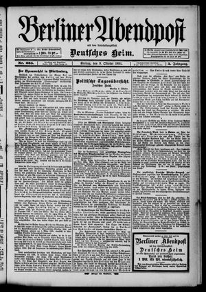 Berliner Abendpost vom 09.10.1891