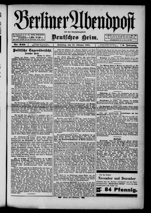 Berliner Abendpost on Oct 25, 1891