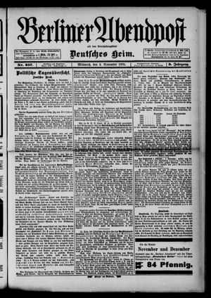 Berliner Abendpost vom 04.11.1891