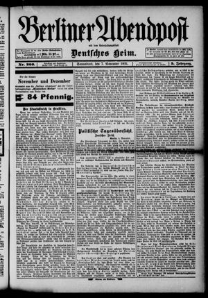 Berliner Abendpost vom 07.11.1891