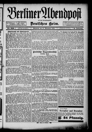 Berliner Abendpost vom 11.11.1891