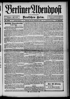 Berliner Abendpost vom 22.11.1891