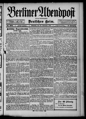 Berliner Abendpost vom 25.11.1891