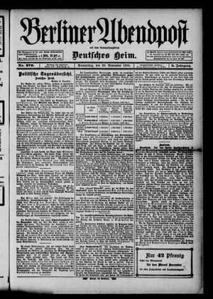 Berliner Abendpost vom 26.11.1891