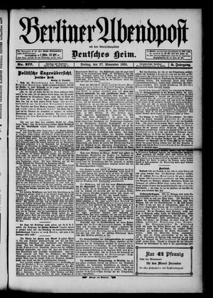 Berliner Abendpost vom 27.11.1891