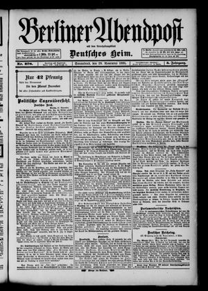 Berliner Abendpost on Nov 28, 1891