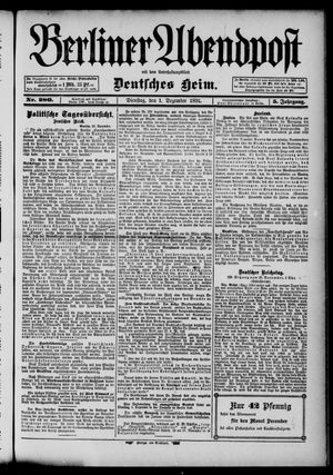 Berliner Abendpost vom 01.12.1891