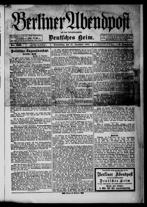 Berliner Abendpost vom 31.12.1891