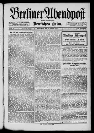 Berliner Abendpost on Jan 9, 1892