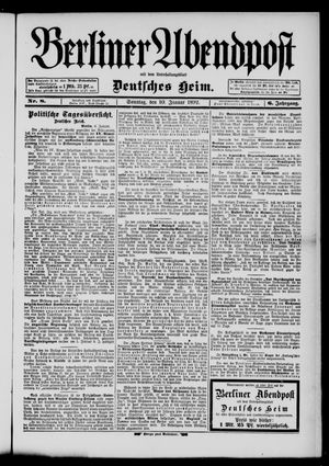 Berliner Abendpost vom 10.01.1892