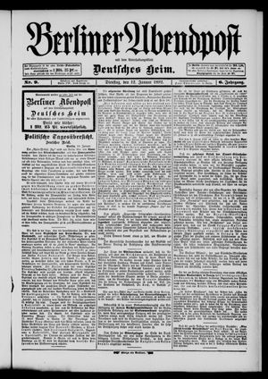 Berliner Abendpost vom 12.01.1892