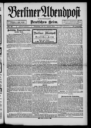 Berliner Abendpost vom 14.01.1892
