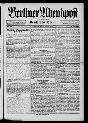 Berliner Abendpost vom 16.01.1892