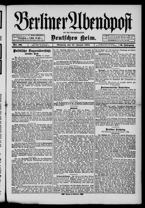 Berliner Abendpost vom 20.01.1892