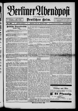 Berliner Abendpost vom 24.01.1892